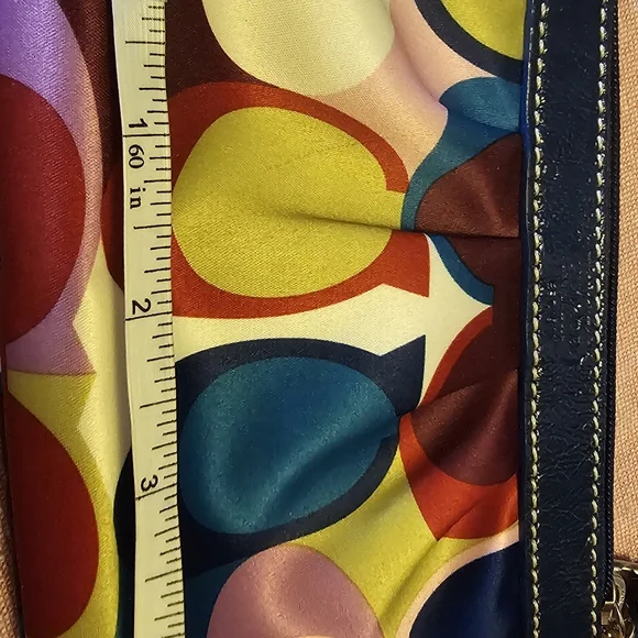 Coach Y2K Satin Wristlit Bag Colorful Pattern Wristlist Clutch Hand And Purse - Picture 5 of 7